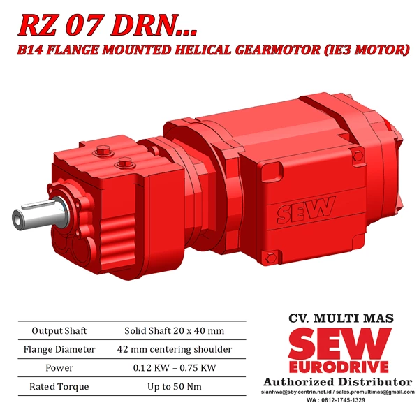 Helical Gear Motor R07/RF07/RZ07  DRN... (IE3 Motor)
